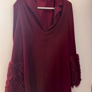 Elegant Burgundy Women's dress